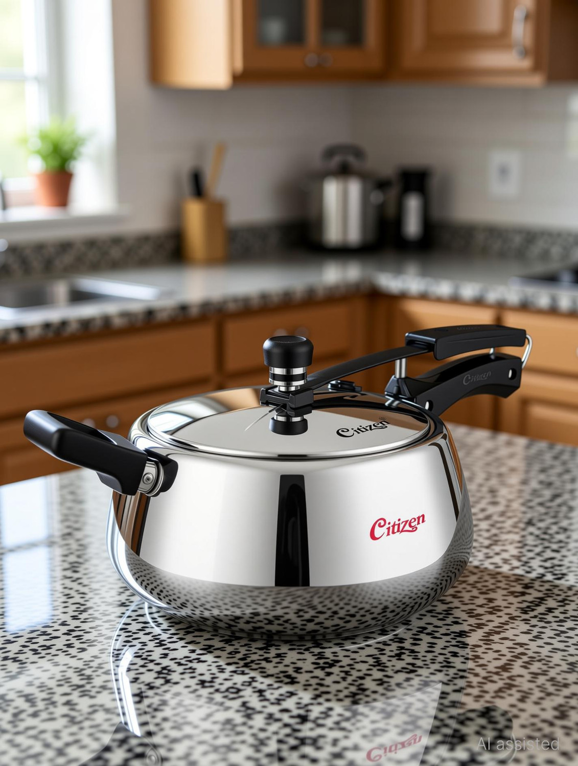 Image of CITIZEN Handi 2 Ltr Stainless Steel with Sandwich Bottem Inner Lid Pressure Cooker 2 L Inner Lid Pressure Cooker