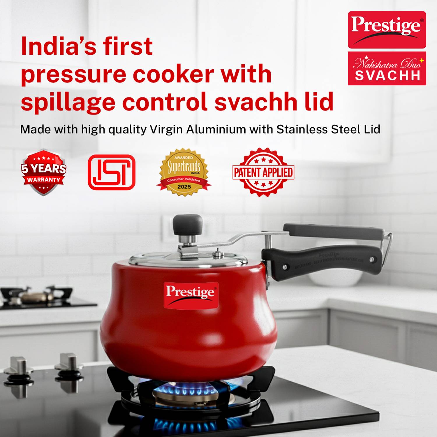 Prestige Nakshatra Duo Plus 3L Pressure Cooker - Image 3