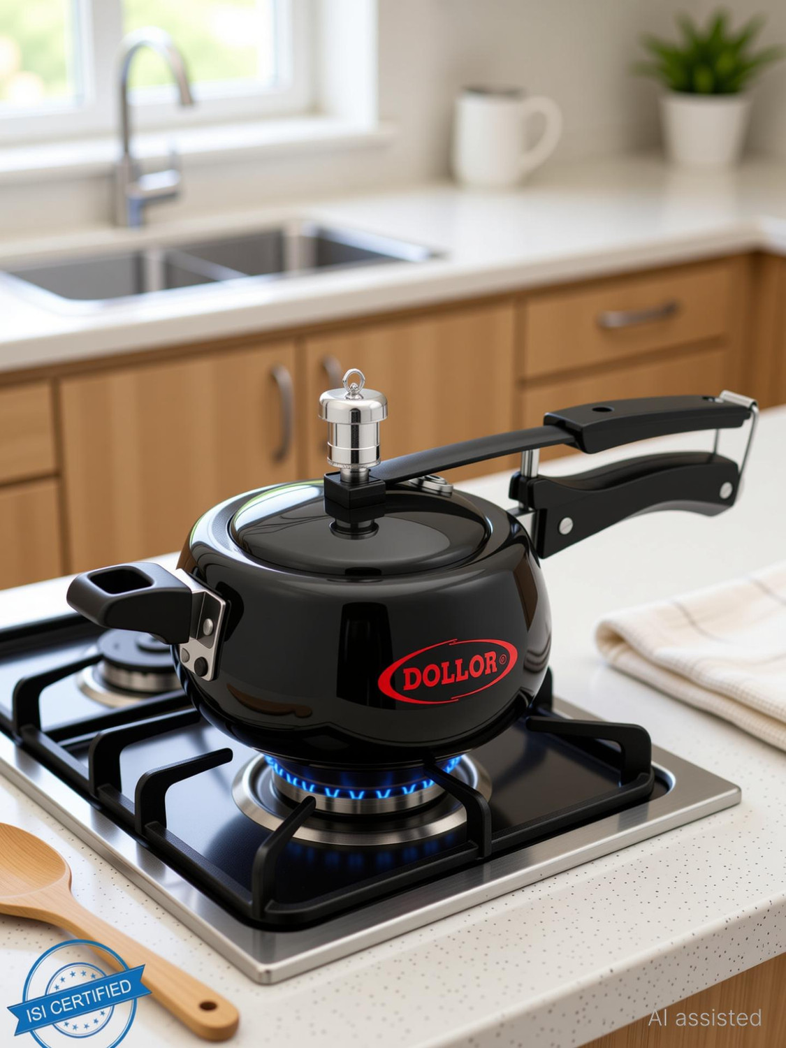 Image of Dollor ISI Certified Handi Black Inner Lid 1.5 L Inner Lid Pressure Cooker
