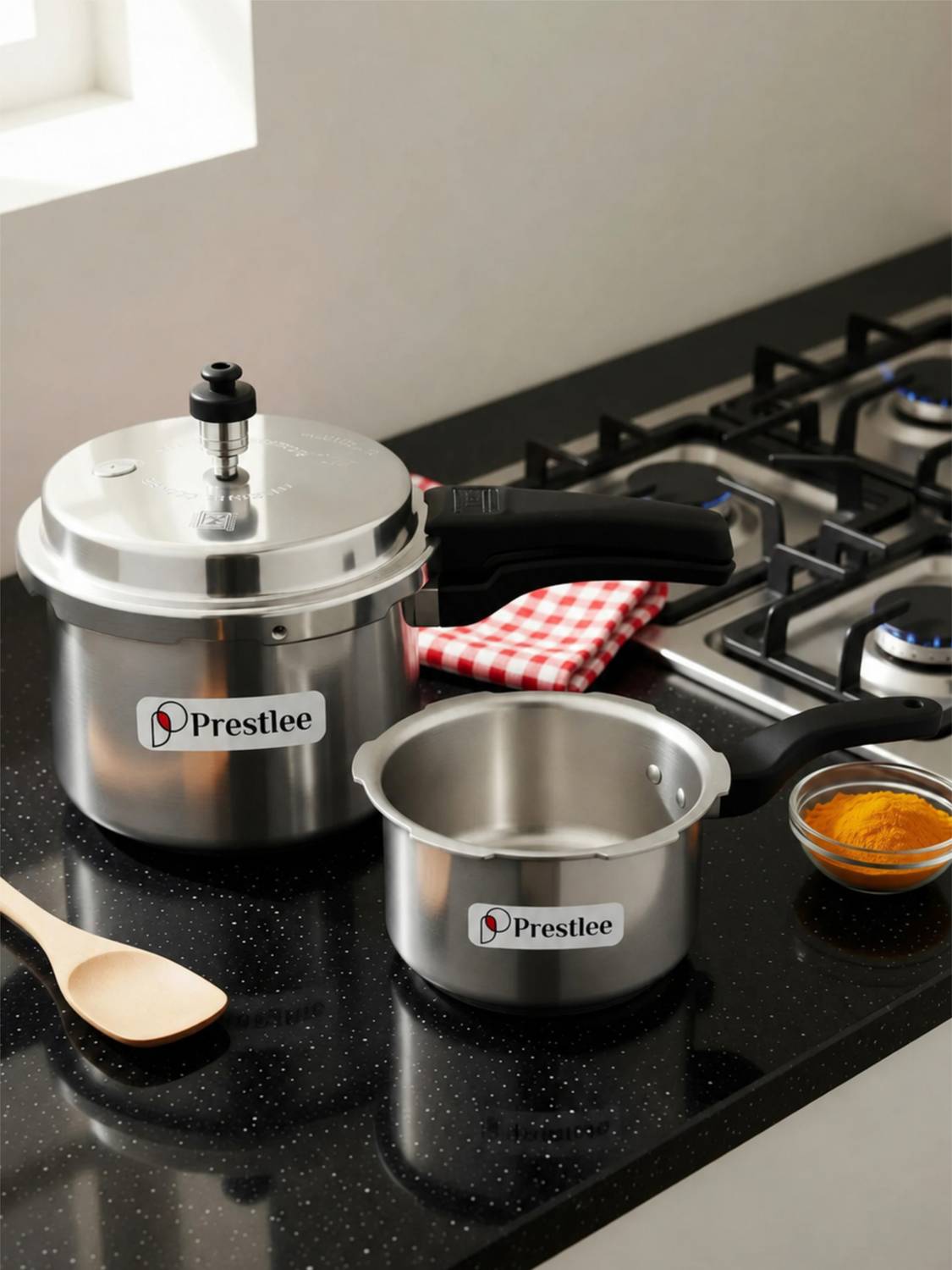 Prestlee PRIME 2, 3 Liter Aluminium Outerlid Pressure Cooker Combo 2 L, 3 L Outer Lid Pressure Cooker