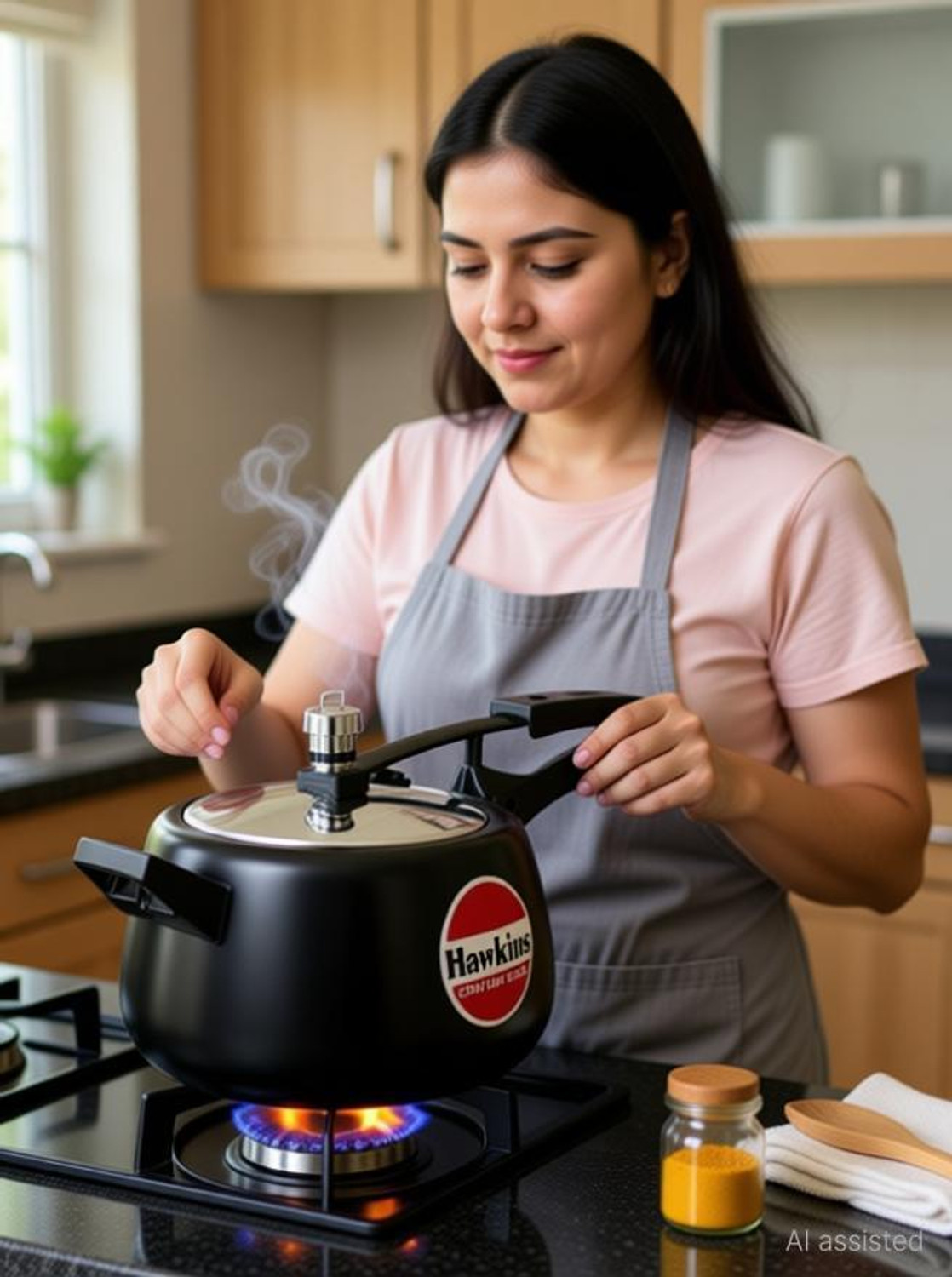 Image of Hawkins HAWKINS Contura Hard Anodised Aluminium Pressure Cooker, 3 L, 2 L Black Combo 2 L, 3 L Inner Lid Pressure Cooker