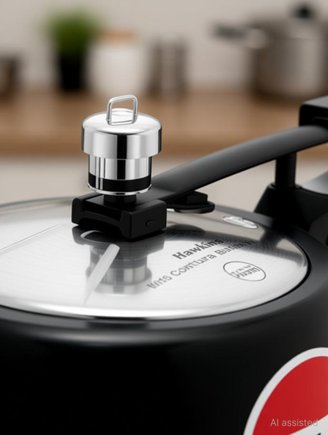 Image of Hawkins Contura Black Handi Pr. Cooker With SS Grid 11cm, 3 L Inner Lid Pressure Cooker