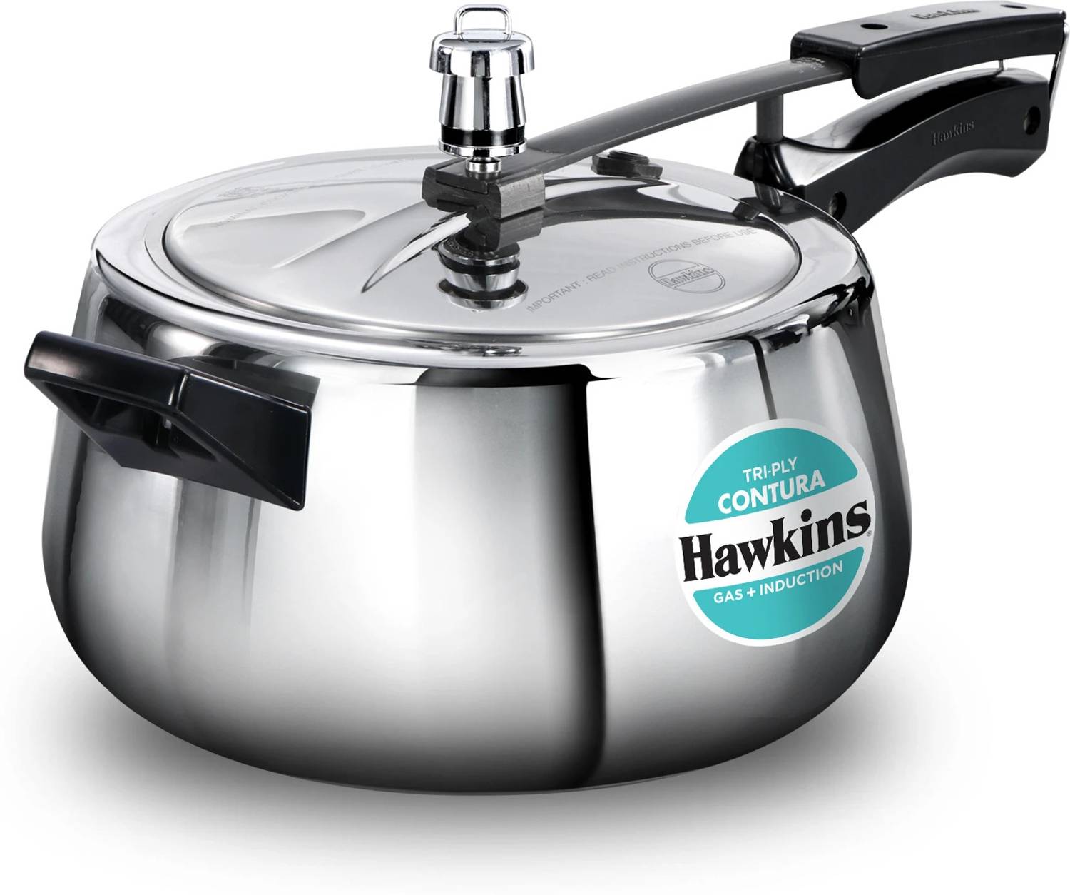 Hawkins 5 Litre Triply Stainless Steel Contura Pressure Cooker - Image 1