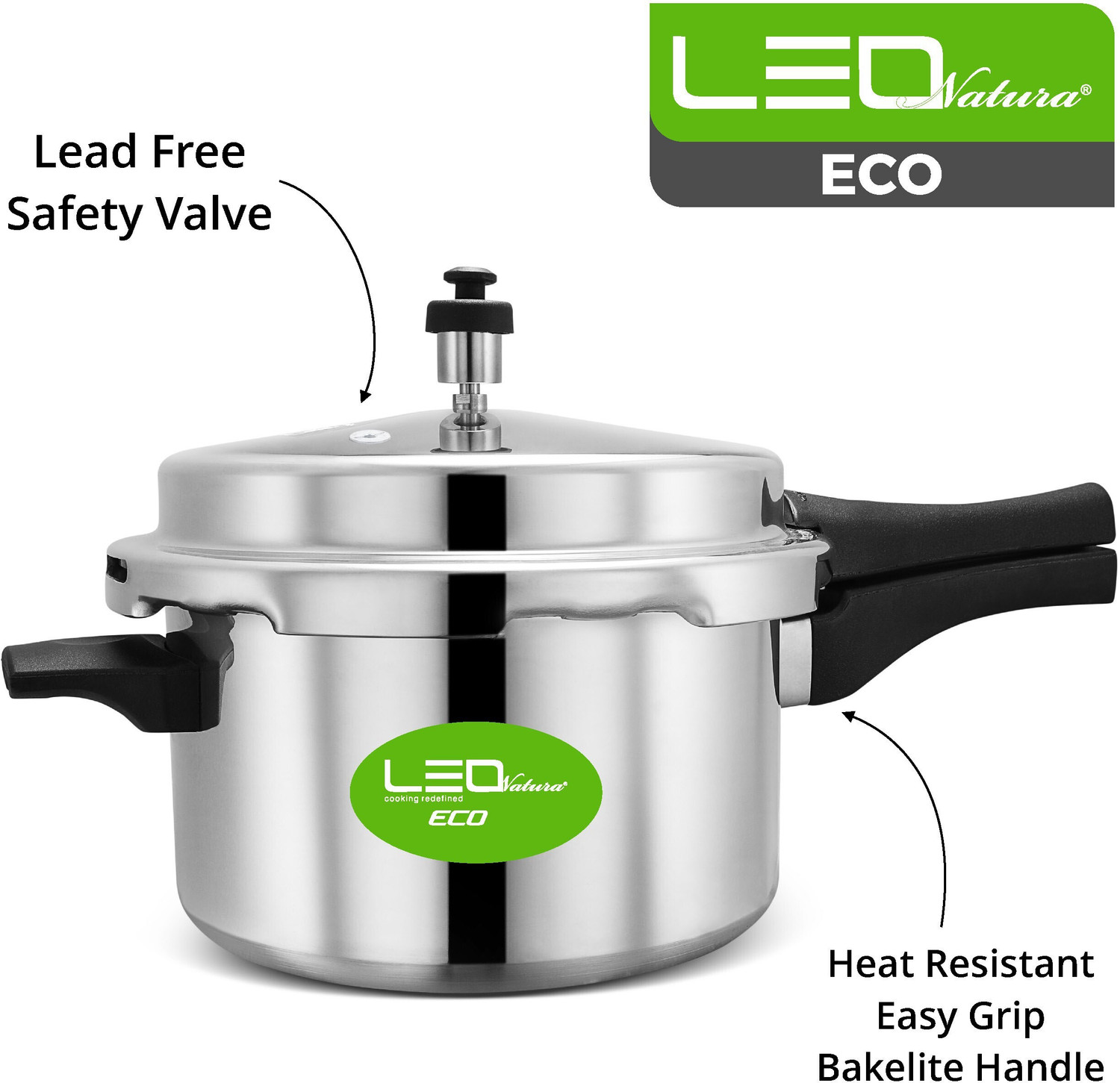 Image of Leo Natura Eco Select Outer Lid 5 L Pressure Cooker (Aluminium)