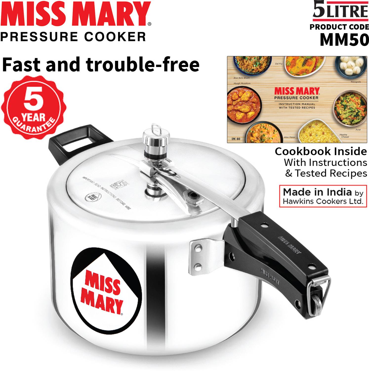 Hawkins Miss Mary 5L Pressure Cooker - Image 3