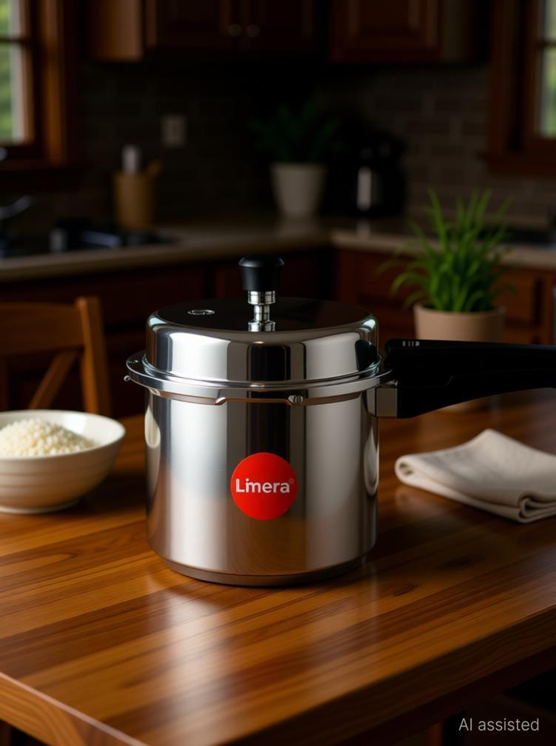 Image of Limera ISI Certified Stainless Steel Cooker 2 L Outer Lid Induction Bottom Pressure Cooker