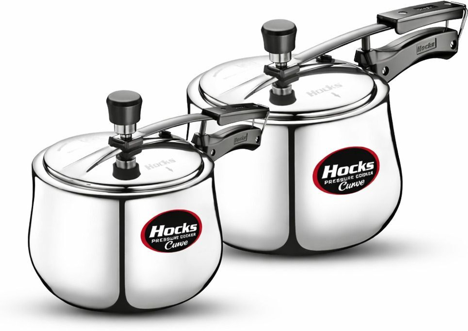 Image of Hocks Triply Combo 5l and 3l Stainless Steel 5 L, 3 L Inner Lid Induction Bottom Pressure Cooker