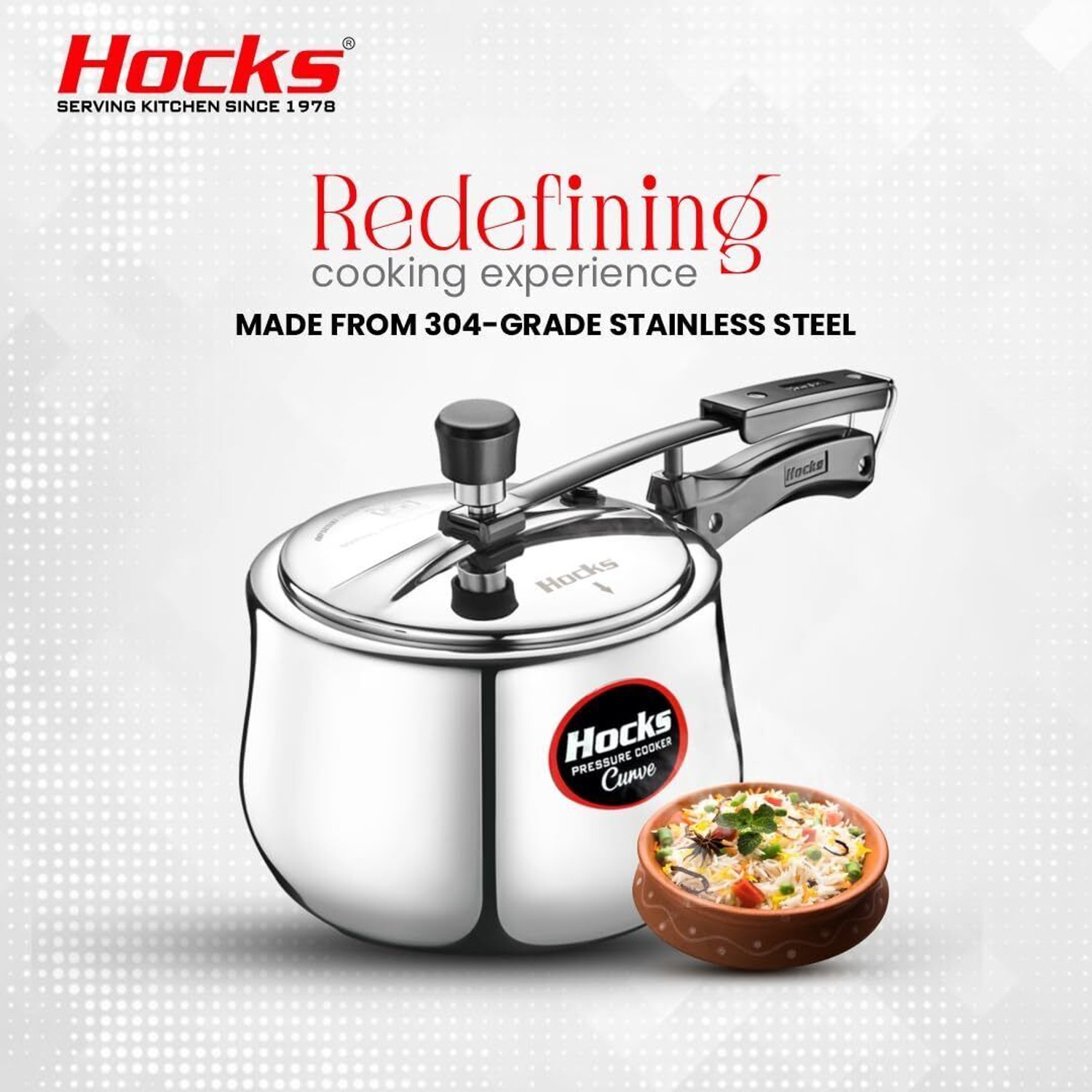 Image of Hocks Triply Combo 5l and 3l Stainless Steel 5 L, 3 L Inner Lid Induction Bottom Pressure Cooker