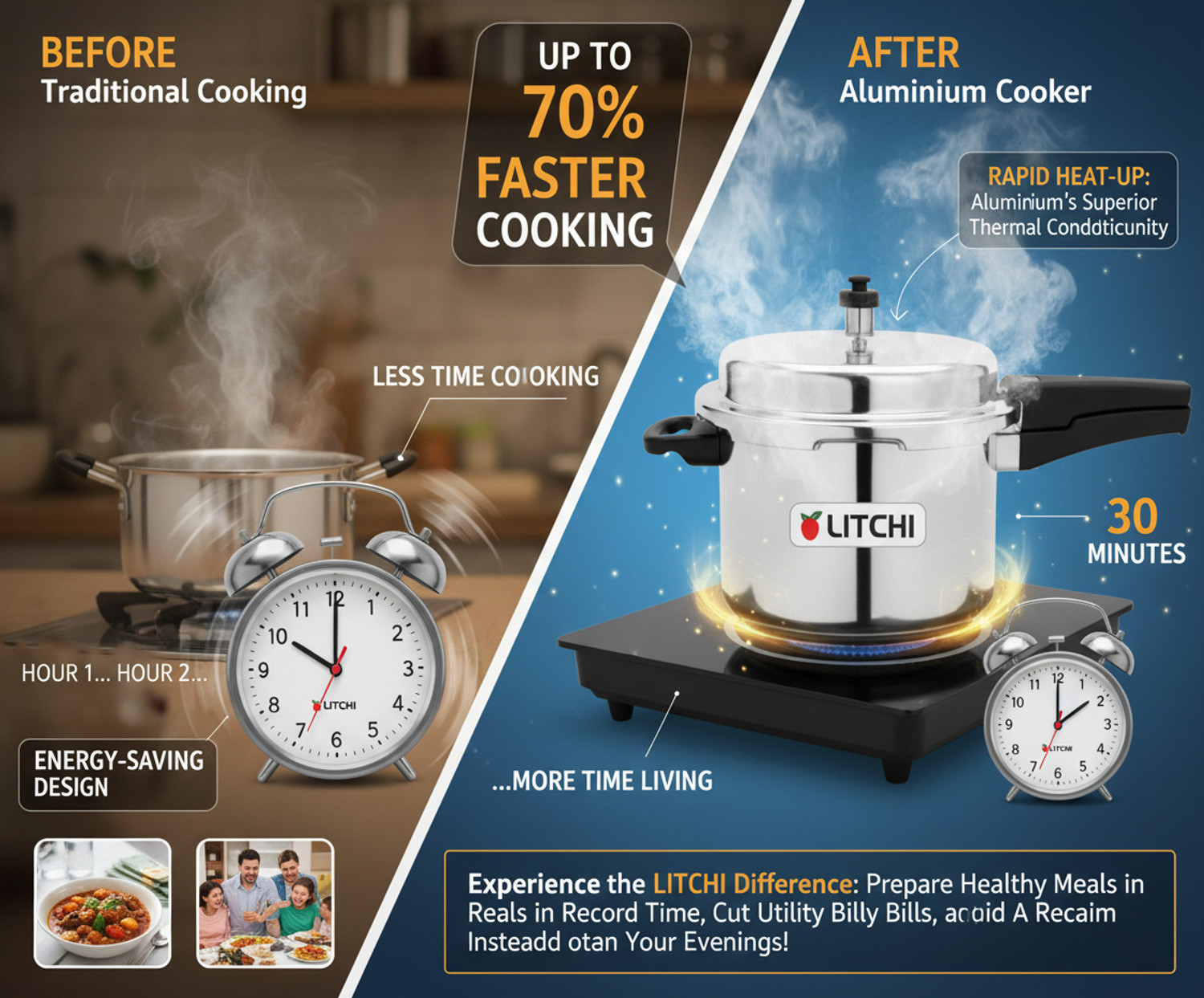 Image of Litchi Aluminium Outerlid 12 L Outer Lid Pressure Cooker