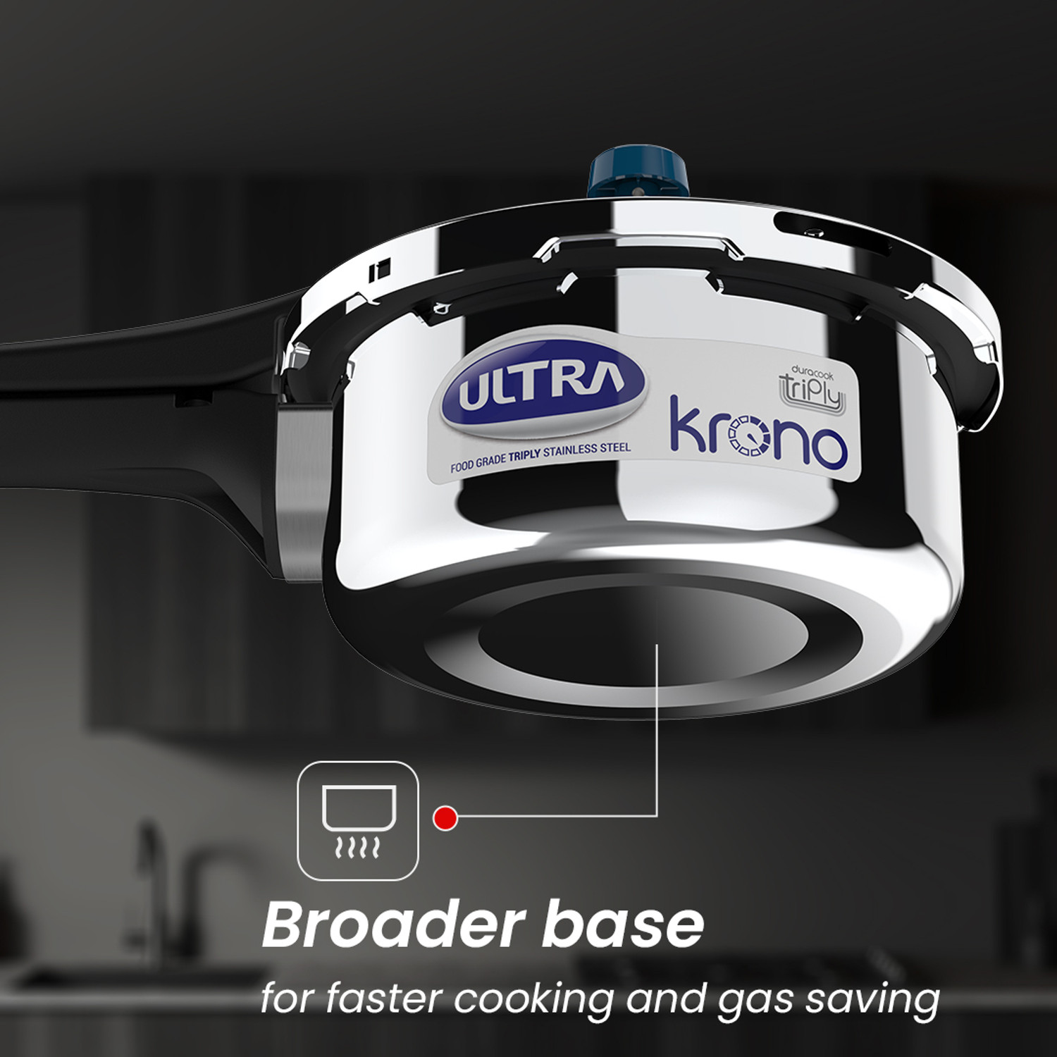 Image of ULTRA Ultra Triply Krono 2 L Outer Lid Induction Bottom Pressure Cooker