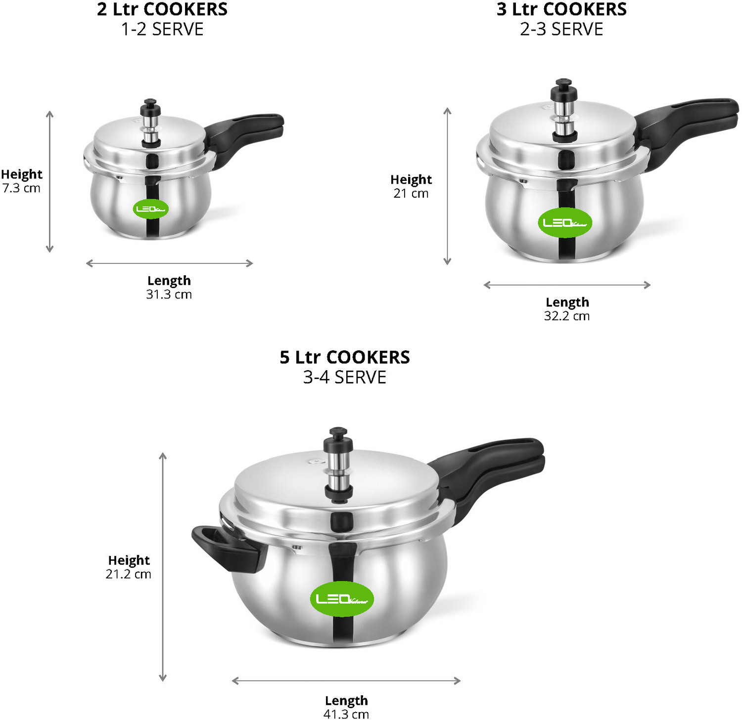 Image of Leo Natura Stainless Steel HANDI Cooker 3 L Outer Lid Induction Bottom Pressure Cooker