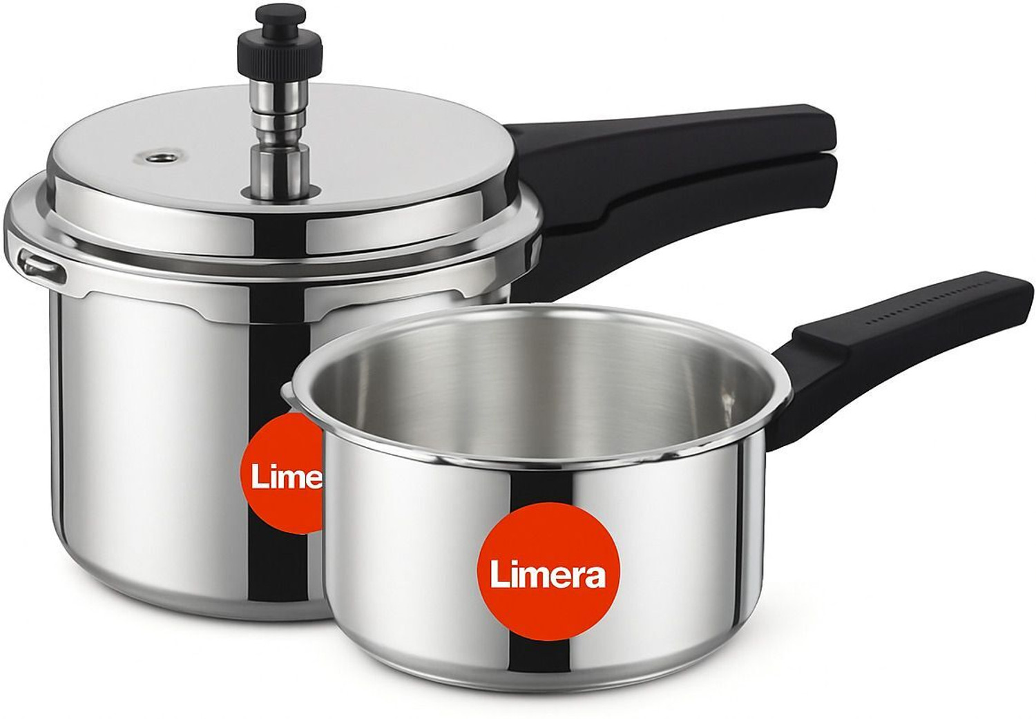 Image of Limera ISI Certified Stainless Steel Cooker Combo 2 L, 3 L Outer Lid Induction Bottom Pressure Cooker