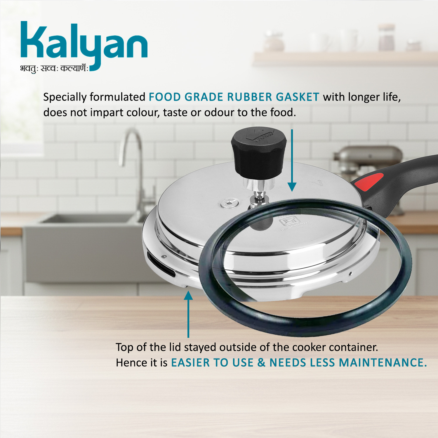 Image of Kalyan Matki 2 L Outer Lid Induction Bottom Pressure Cooker