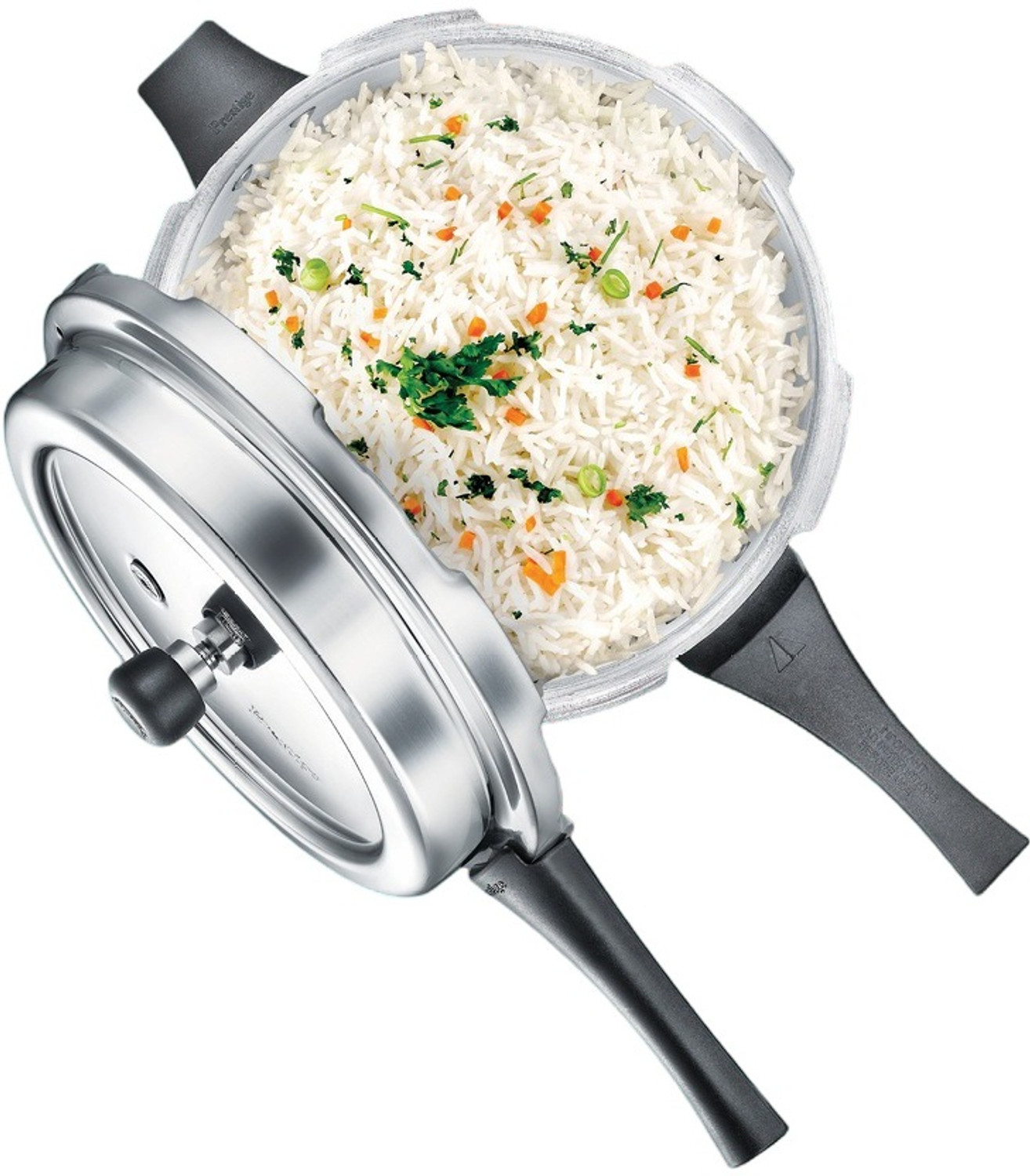 Image of Prestige Popular Plus Svachh| Controls Spillage|Metallic Safety Plug|5 Years Warranty 7.5 L Outer Lid Induction Bottom Pressure Cooker