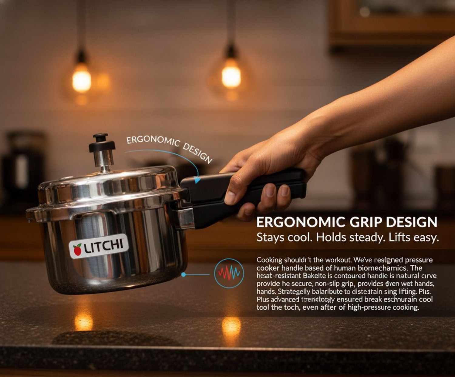 Image of Litchi Aluminium Outerlid 2 L Outer Lid Induction Bottom Pressure Cooker