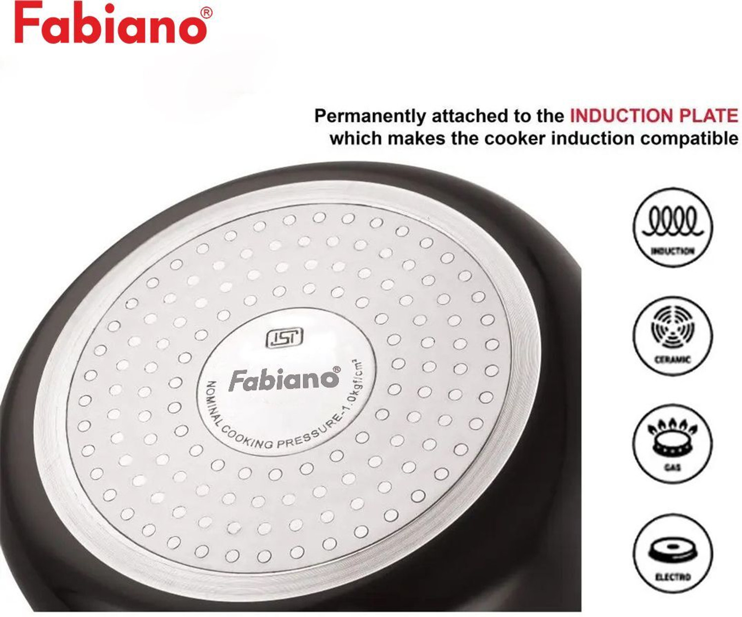 Image of Fabiano 5 Liter HA Pressure cooker with Induction base 5 L Inner Lid Induction Bottom Pressure Cooker