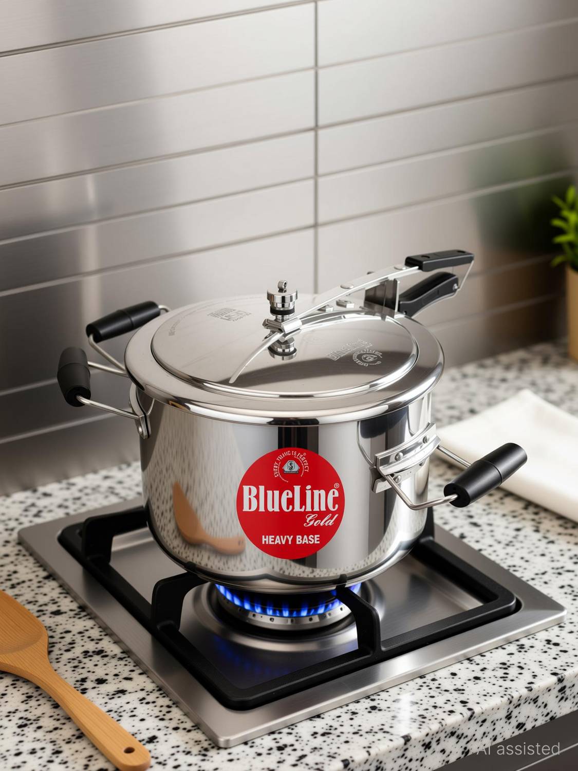 Blueline Gold ISI Certified Inner Lid Gas Stove Compatible 18 L Inner Lid Pressure Cooker