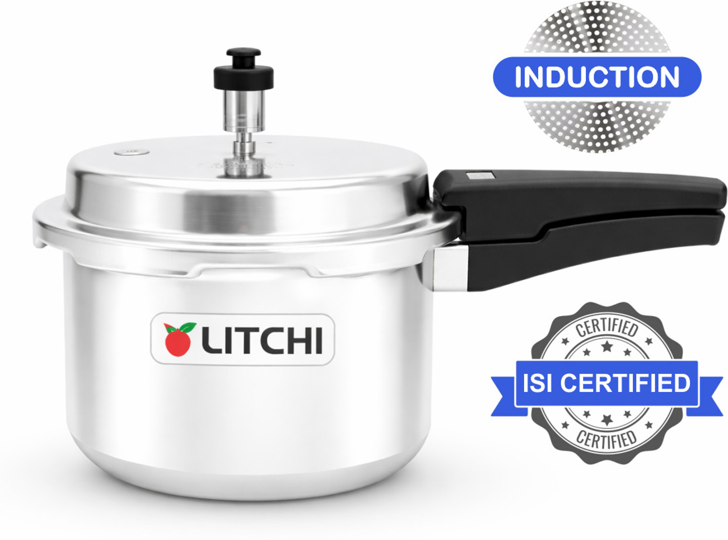 Image of Litchi Aluminium Outerlid 2 L Outer Lid Induction Bottom Pressure Cooker