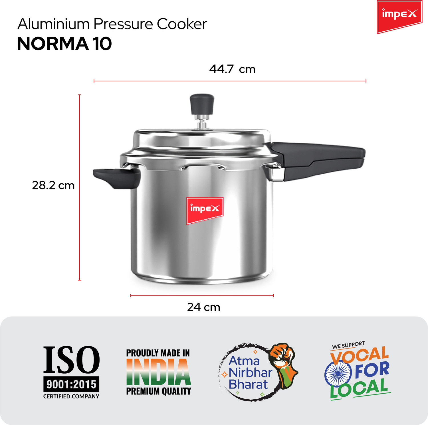 Image of IMPEX Norma 10 10 L Outer Lid Pressure Cooker