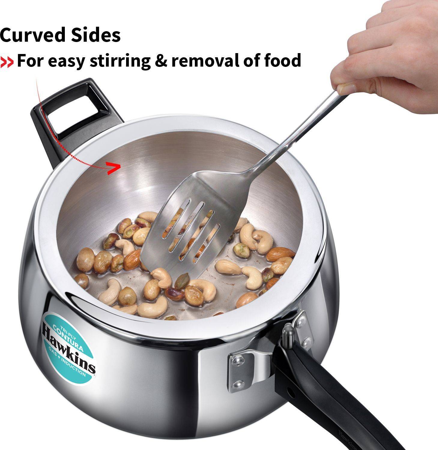 Hawkins 5 Litre Triply Stainless Steel Contura Pressure Cooker - Image 3