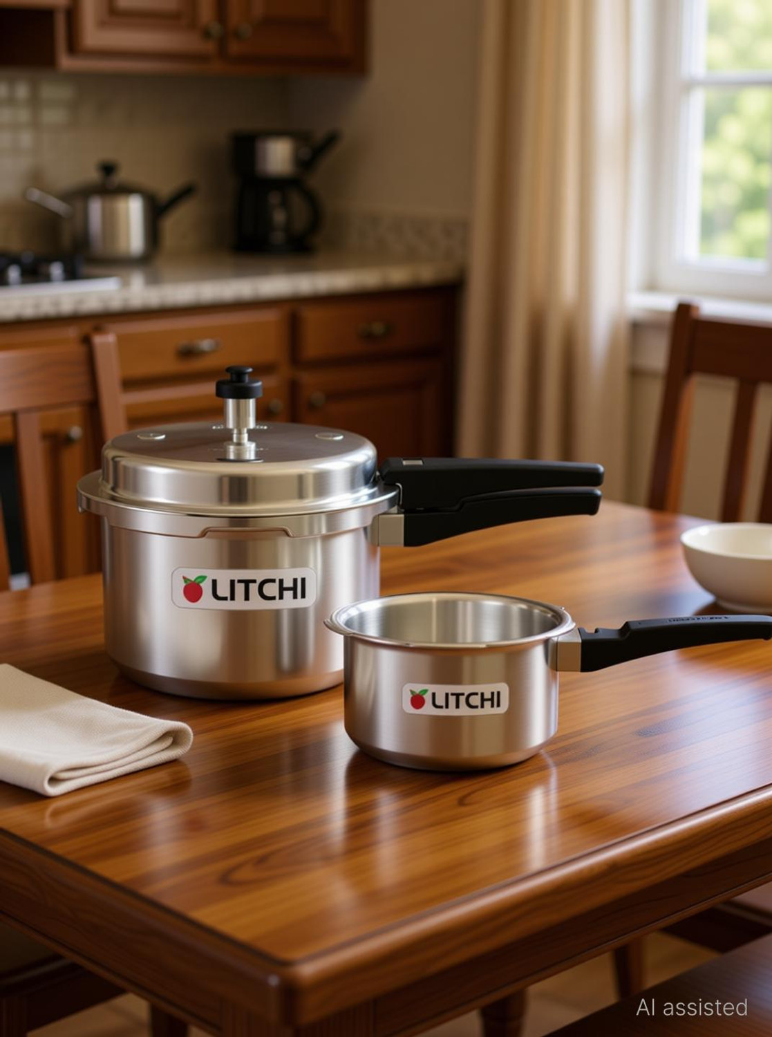 Image of Litchi Aluminium Outerlid Combo 2 L, 3 L Outer Lid Pressure Cooker