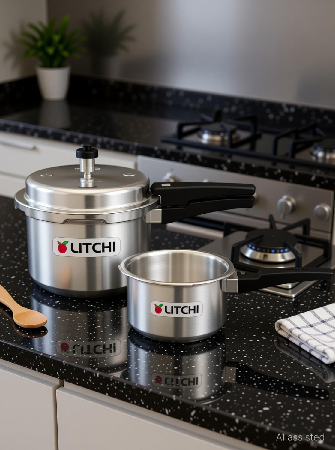 Image of Litchi Aluminium Outerlid Combo 2 L, 3 L Outer Lid Pressure Cooker