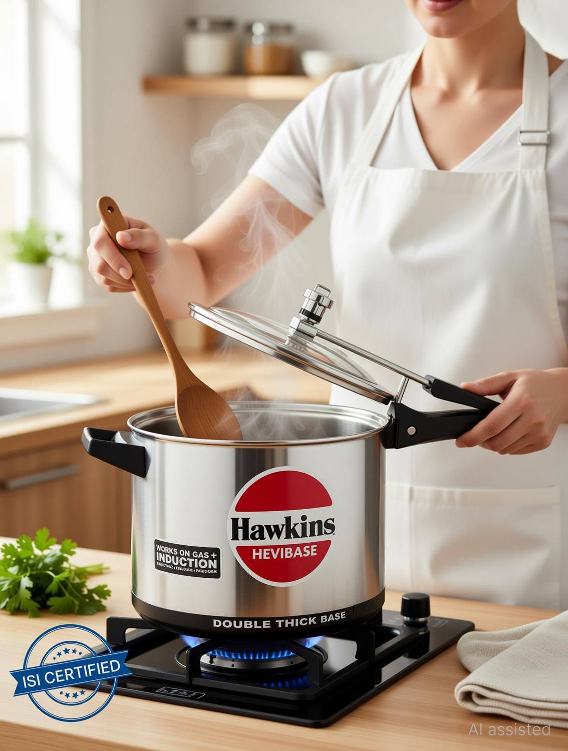 Hawkins Aluminium Pressure Cooker, 5 Litres