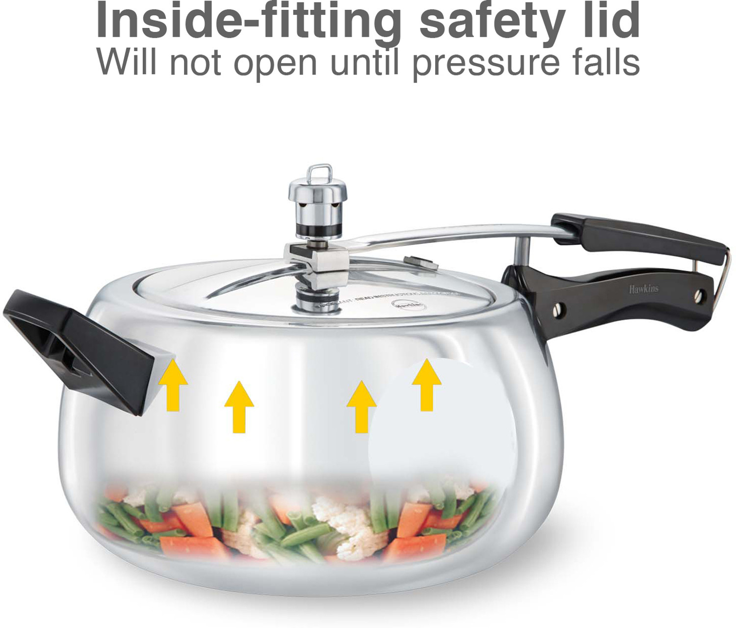 Image of Hawkins Contura Pressure Cooker (IHC50) 5 L Inner Lid Induction Bottom Pressure Cooker
