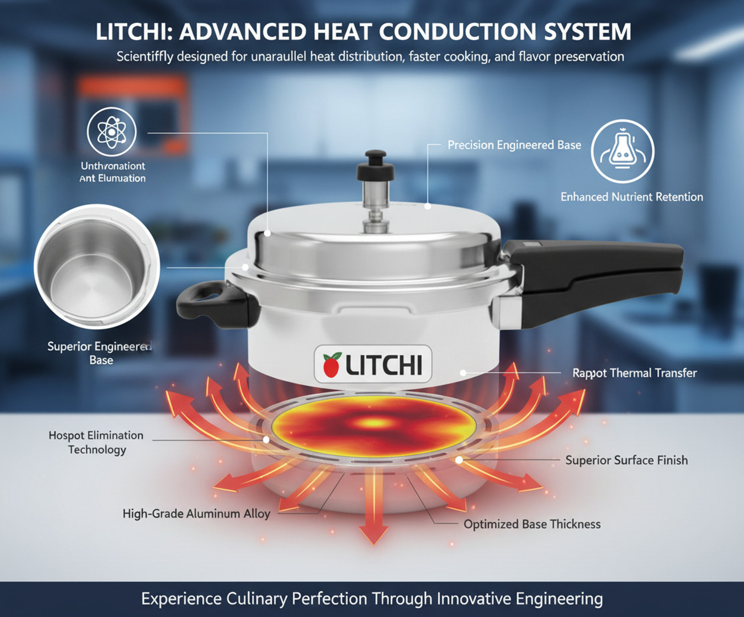 Image of Litchi Aluminium Outerlid 10 L Outer Lid Pressure Cooker
