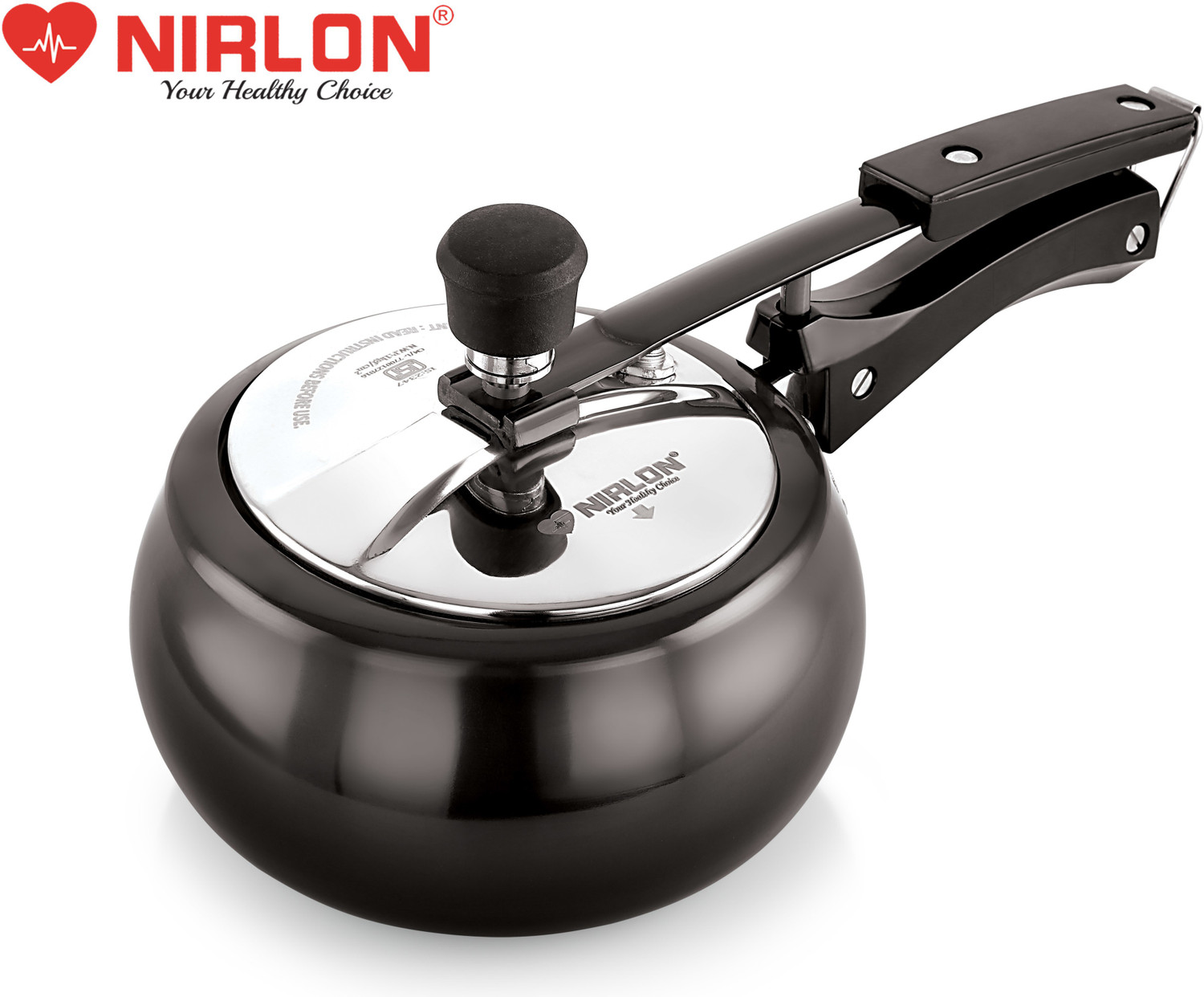 Image of NIRLON Supreme cooker 2 L Induction Bottom Pressure Cooker (Hard Anodized)