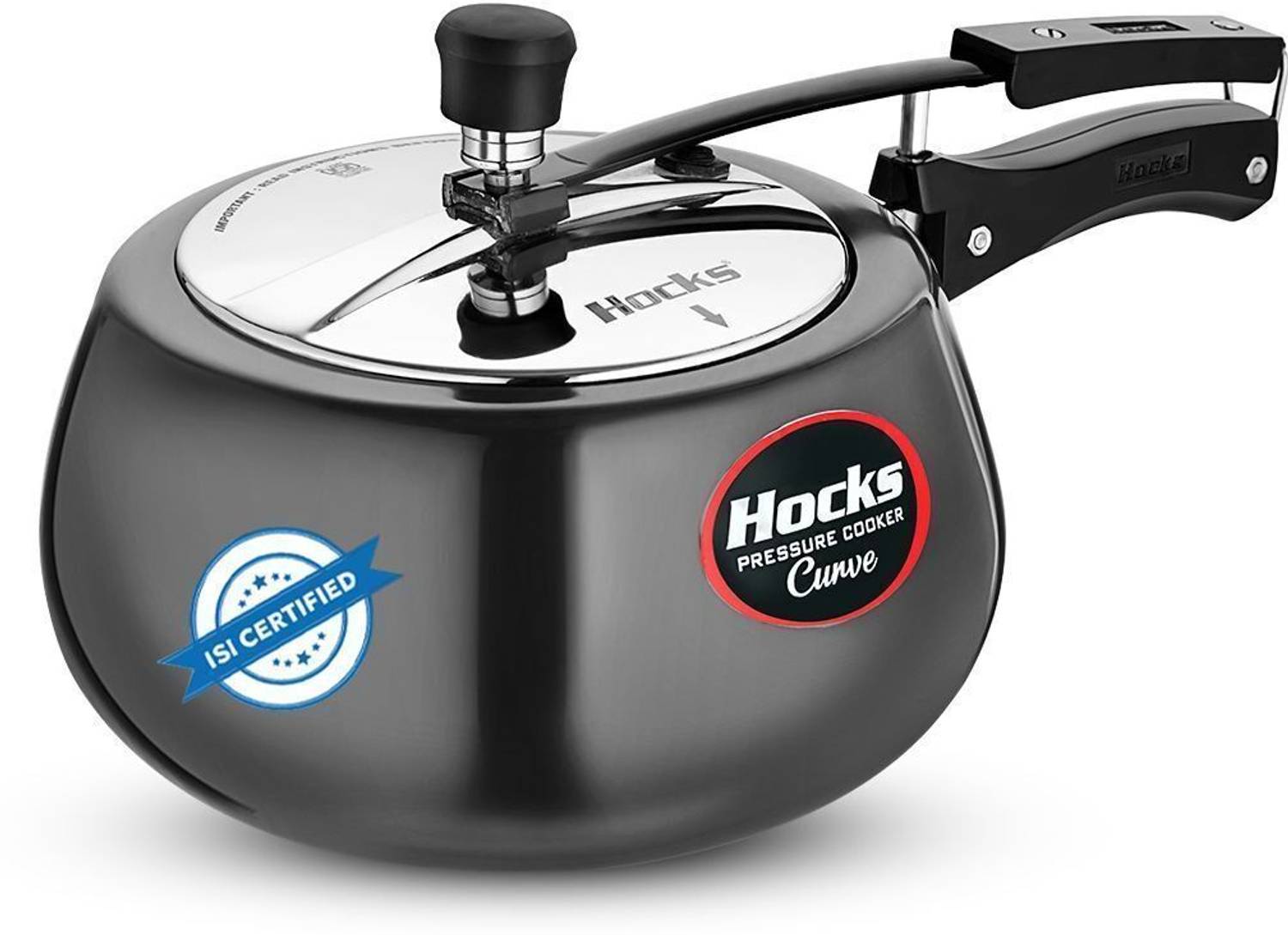 Hocks Black Curve 3 L Inner Lid Induction Bottom Pressure Cooker