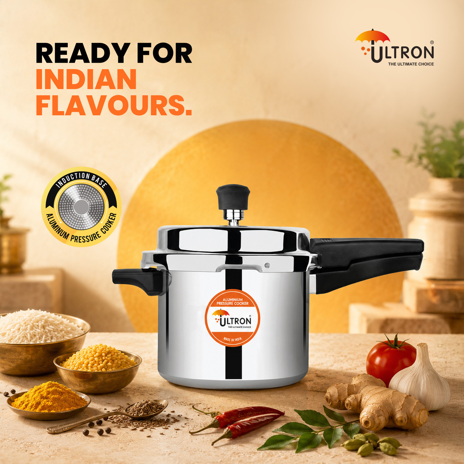 Image of ULTRON Al Plus 5 L Outer Lid Induction Bottom Pressure Cooker
