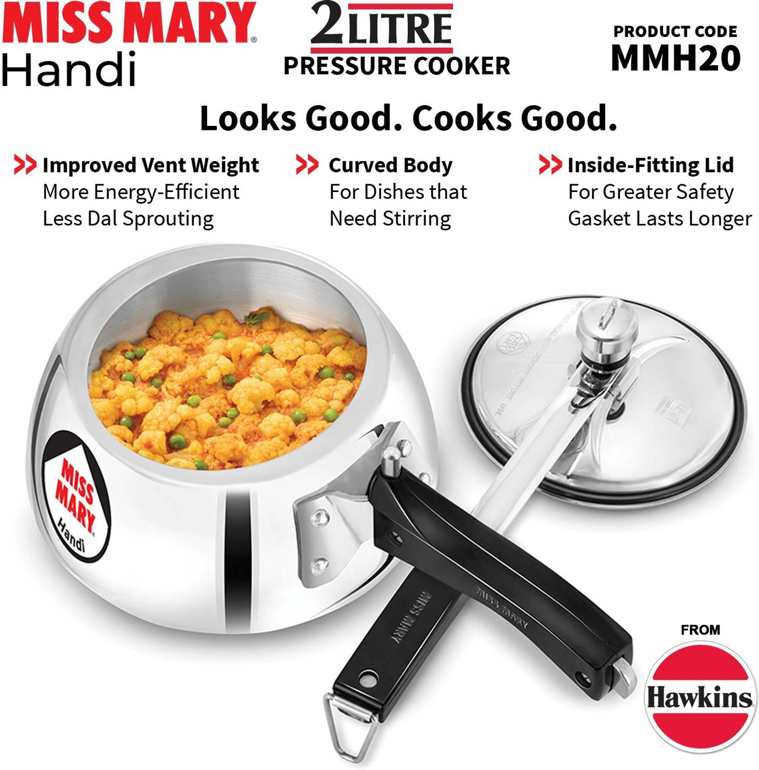 Hawkins Miss Mary Handi (MMH20) 2 L Inner Lid Pressure Cooker