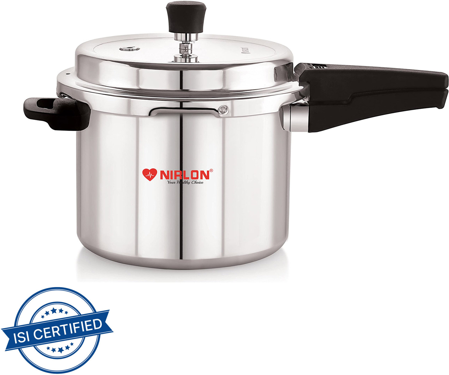 Image of NIRLON Induction Base Outer Lid Aluminium Pressure Cooker (7 Litres, Silver) 7 L Induction Bottom Pressure Cooker (Aluminium)