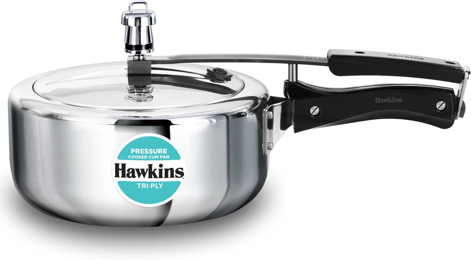 Hawkins 3L Silver Tri-Ply Pressure Cooker - Image 1