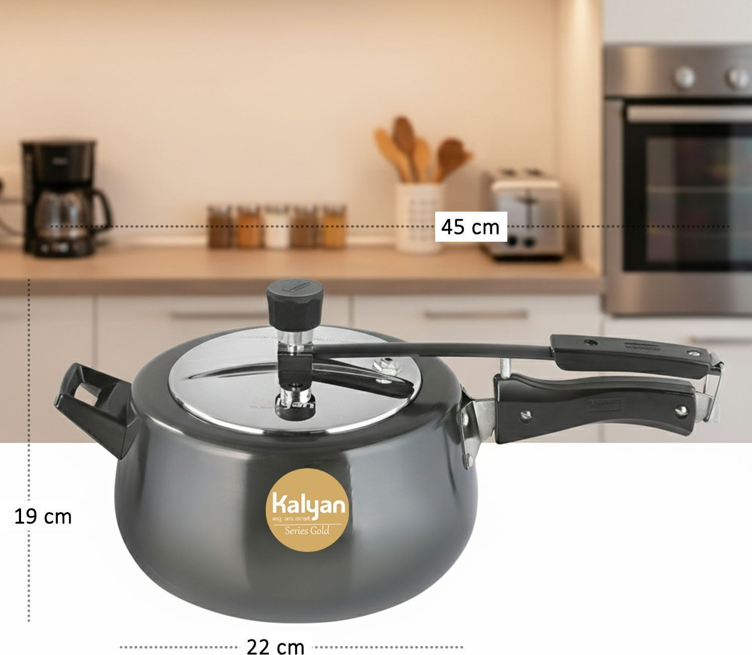 Image of Kalyan Belly 5.5 L Inner Lid Induction Bottom Pressure Cooker