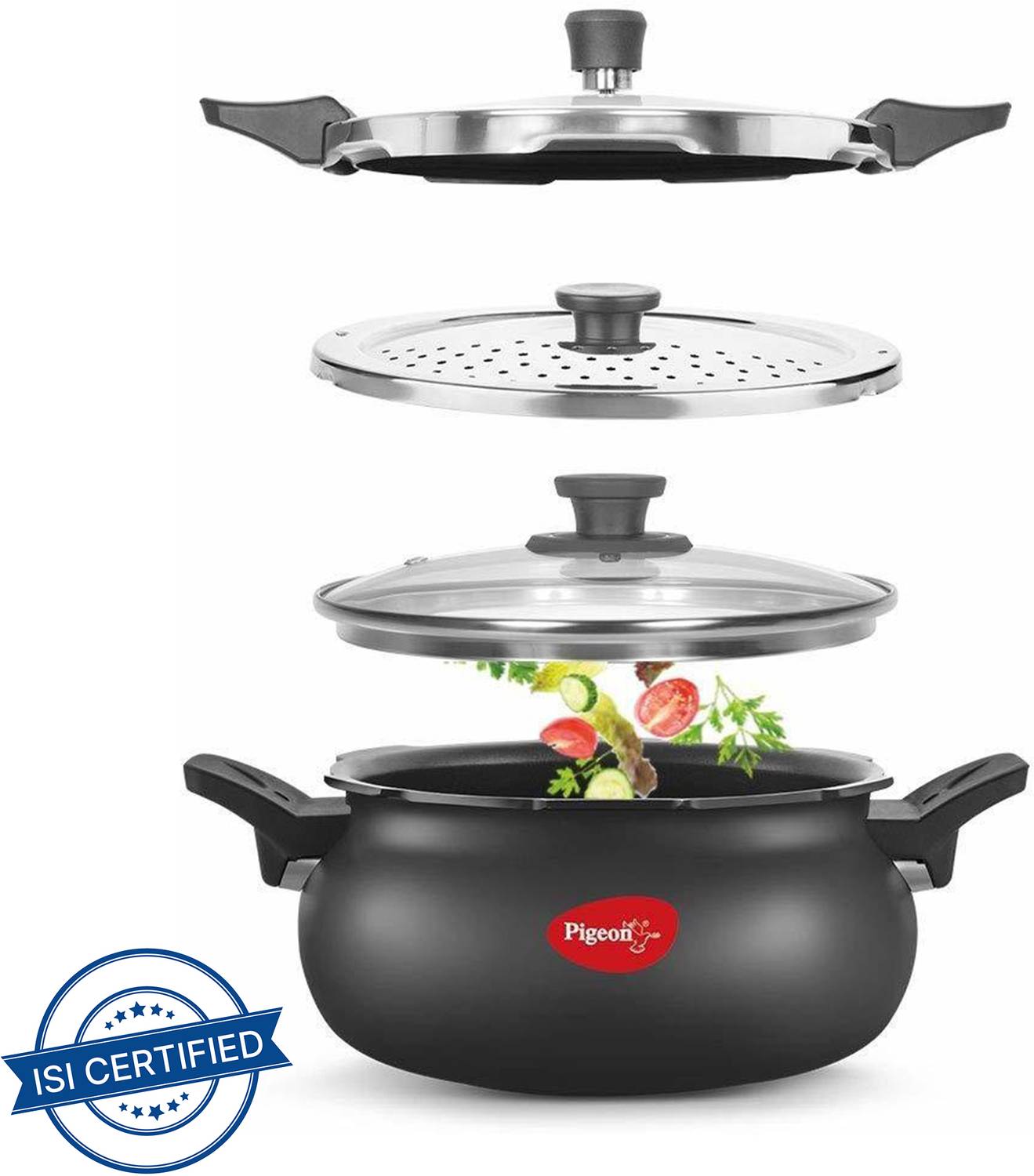 Pigeon Super Cooker and 5 L Outer Lid Induction Bottom Pressure Cooker