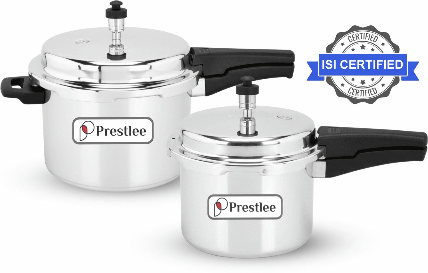 Prestlee DELUXE 5, 3 Liter Aluminium Outerlid Pressure Cooker Combo 5 L ...