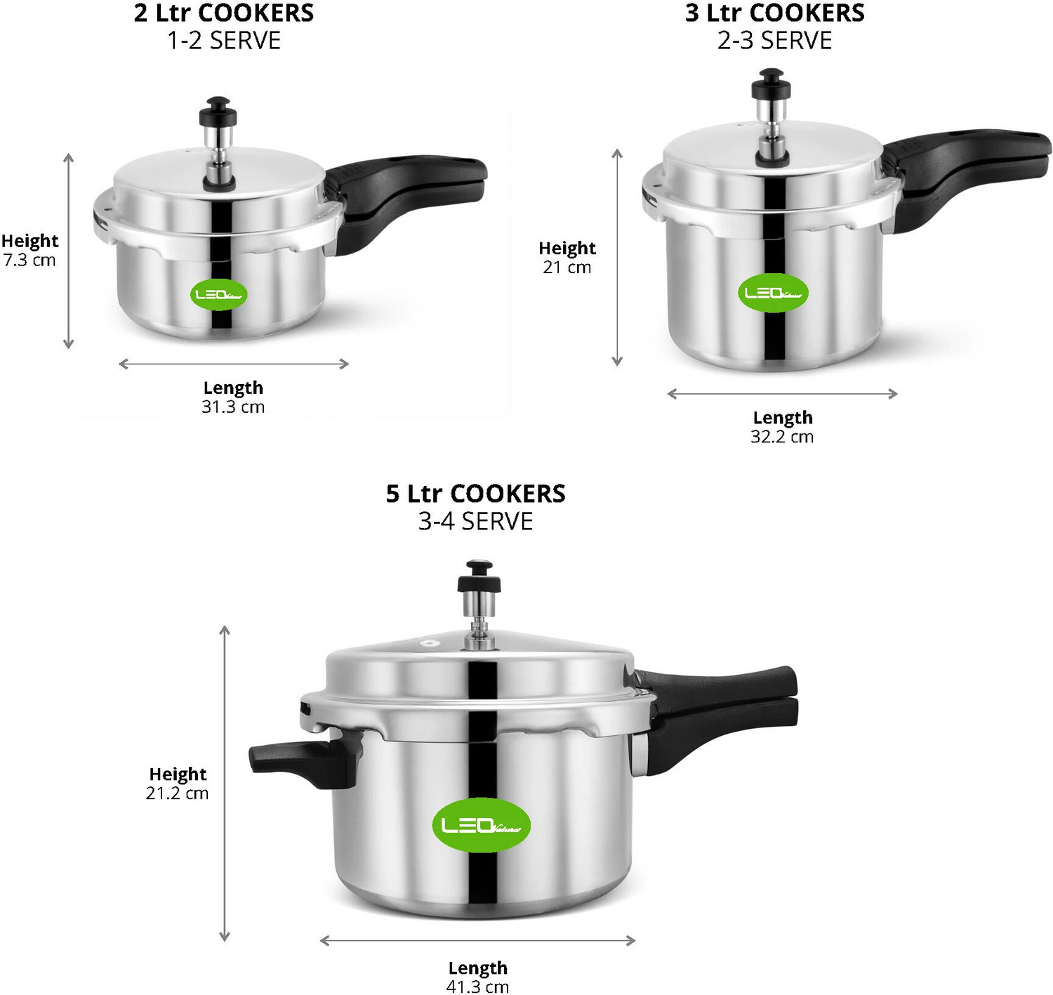 Image of Leo Natura Eco Select Outer Lid 5 L Pressure Cooker (Aluminium)