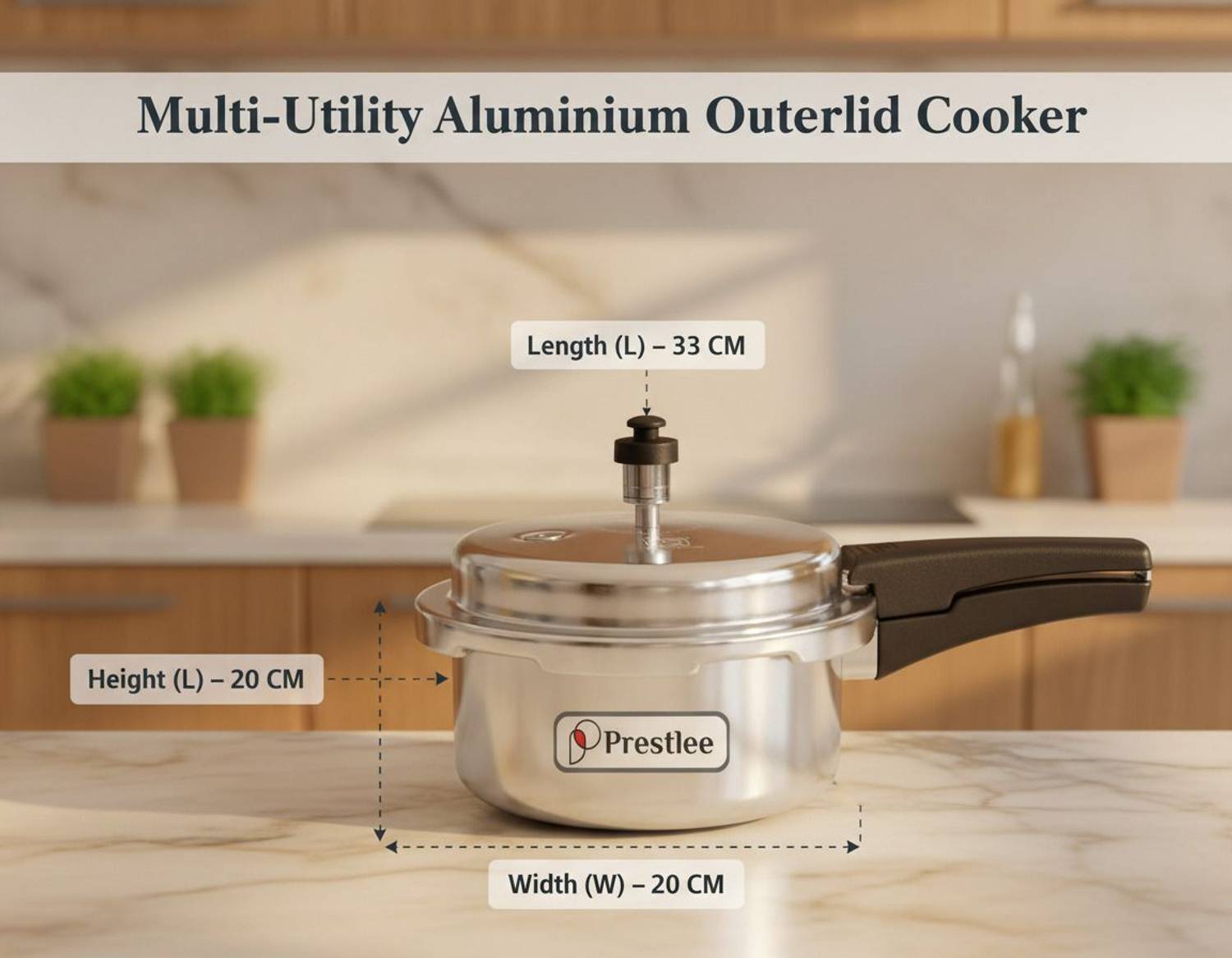 Prestlee 2L Aluminium Pressure Cooker - Image 2