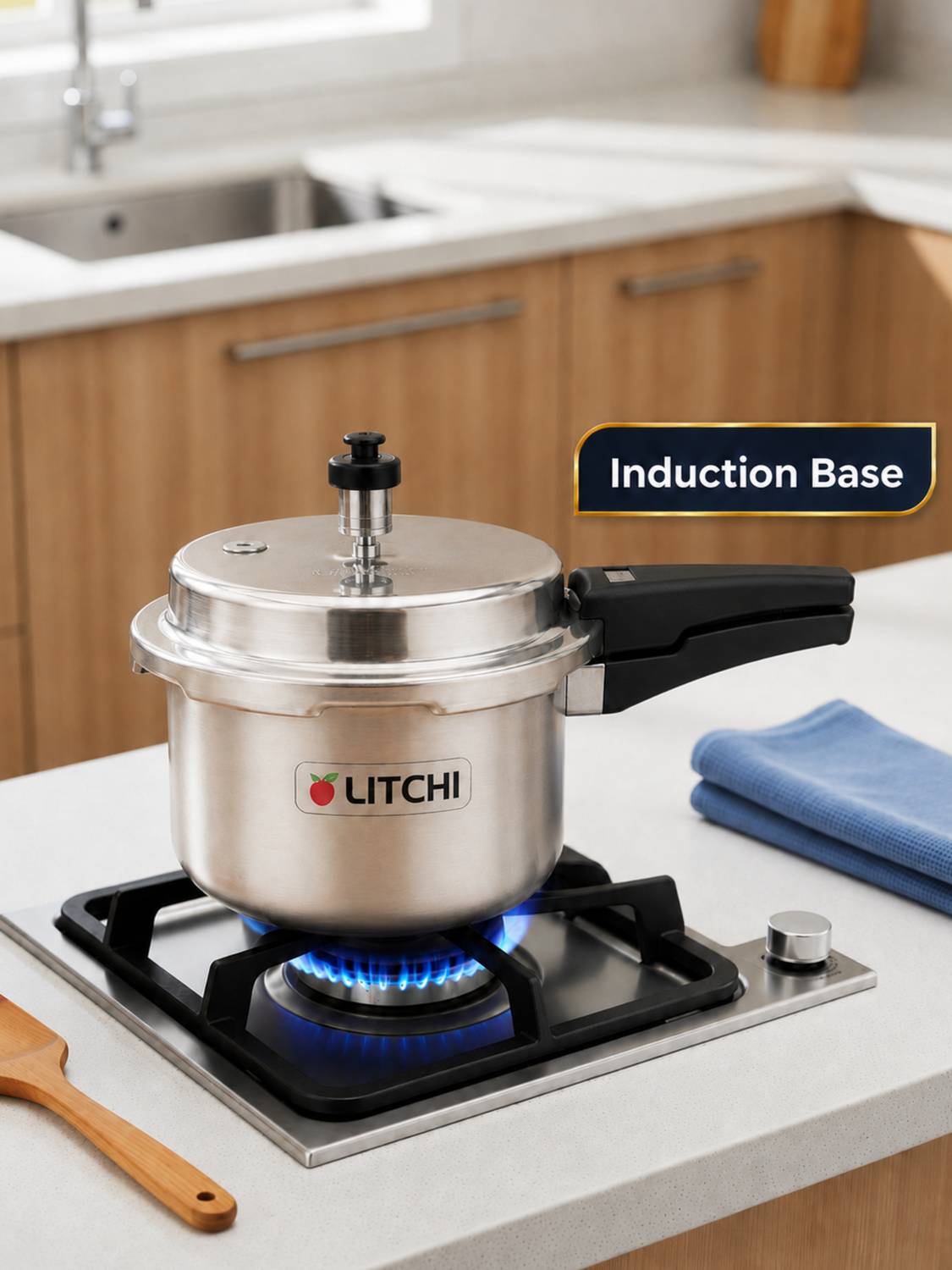 Litchi Aluminium Outerlid 2 L Outer Lid Induction Bottom Pressure Cooker