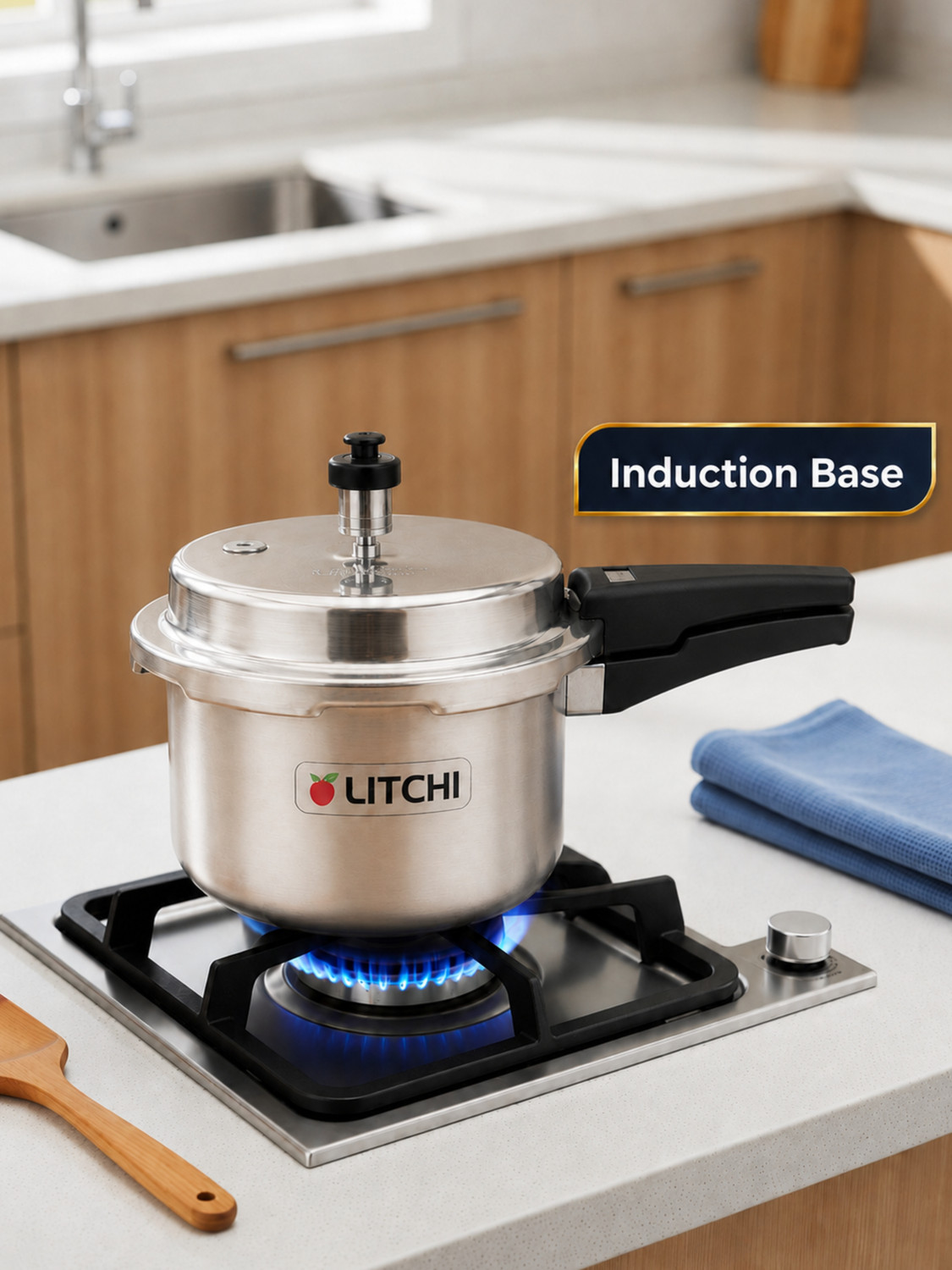 Image of Litchi Aluminium Outerlid 2 L Outer Lid Induction Bottom Pressure Cooker