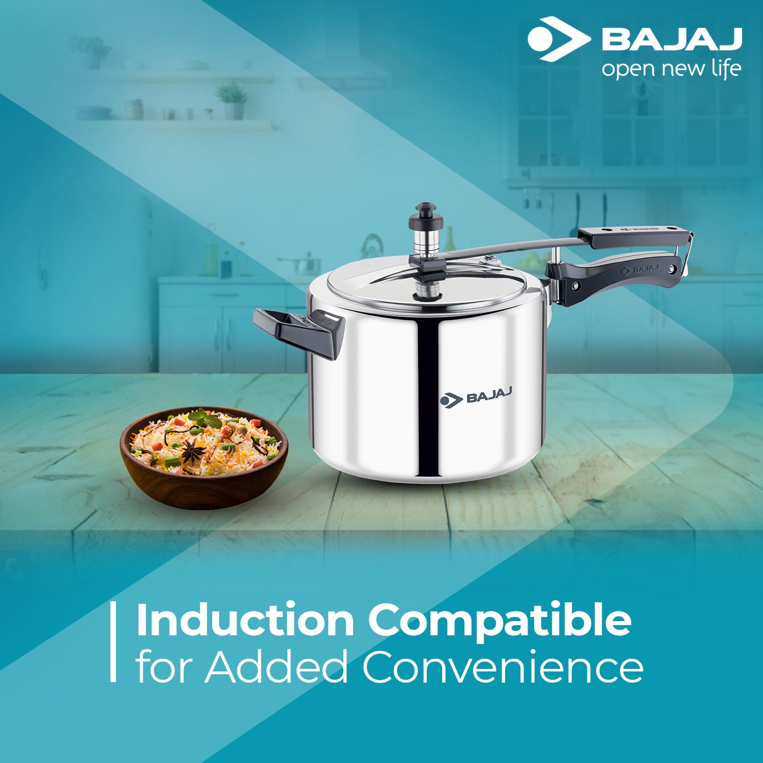 Image of BAJAJ 5L INNER LID SS PRESSURE COOKER 5 L Inner Lid Induction Bottom Pressure Cooker