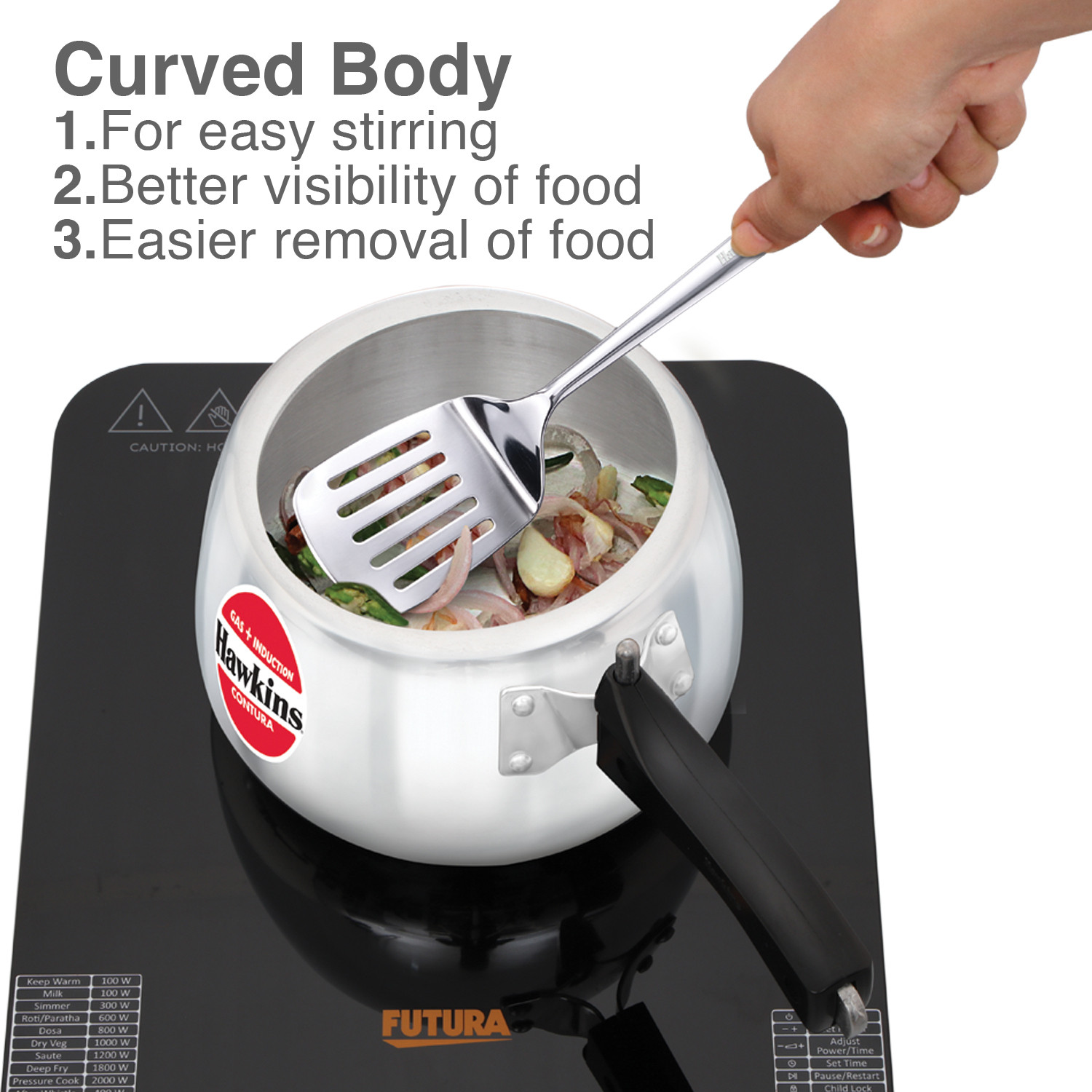 Image of Hawkins Contura 3 Litre (IHC30) 3 L Inner Lid Induction Bottom Pressure Cooker