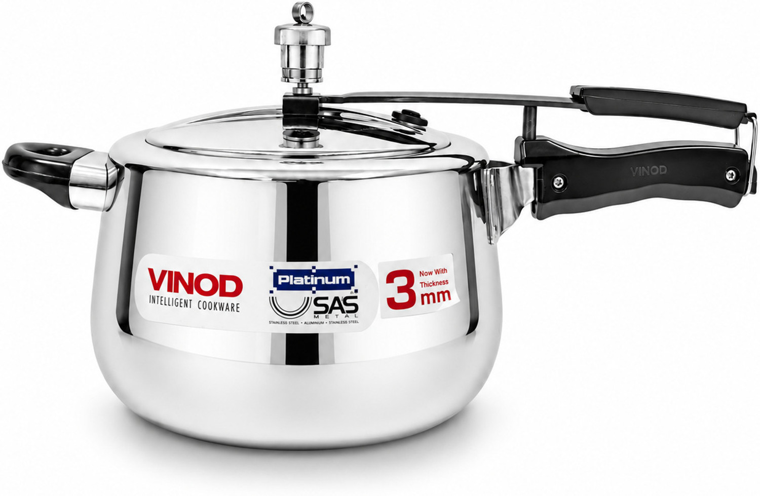 Image of VINOD 5 L Induction Bottom Pressure Cooker (Triply, Stainless Steel)