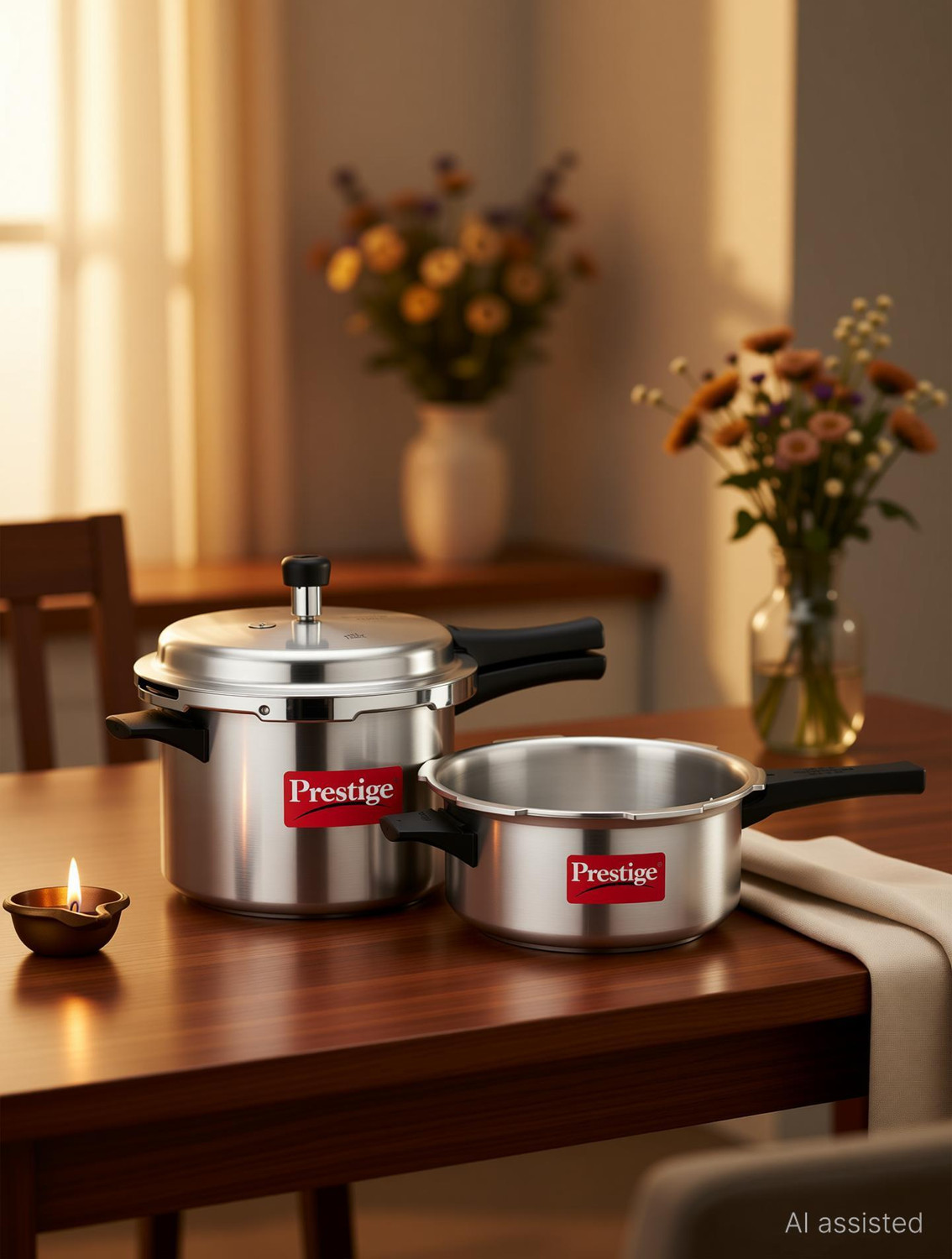 Image of Prestige Popular 5 L, 3 L Outer Lid Pressure Cooker
