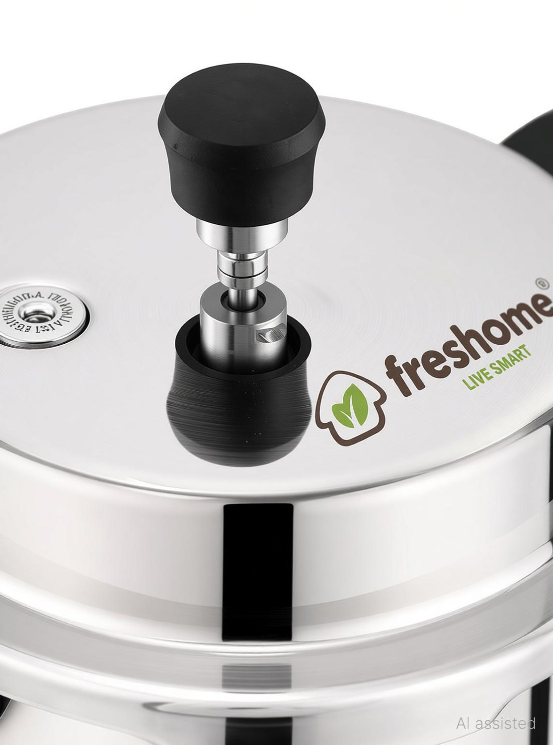 Image of Freshome Freshome ISI Stainless Steel TEJAS Pressure Cooker Heavy Gauge Gas Stove 3 L Outer Lid Induction Bottom Pressure Cooker