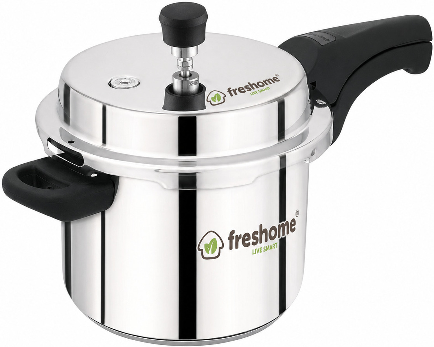 Image of Freshome Freshome ISI Stainless Steel TEJAS Pressure Cooker Heavy Gauge Gas Stove 3 L Outer Lid Induction Bottom Pressure Cooker