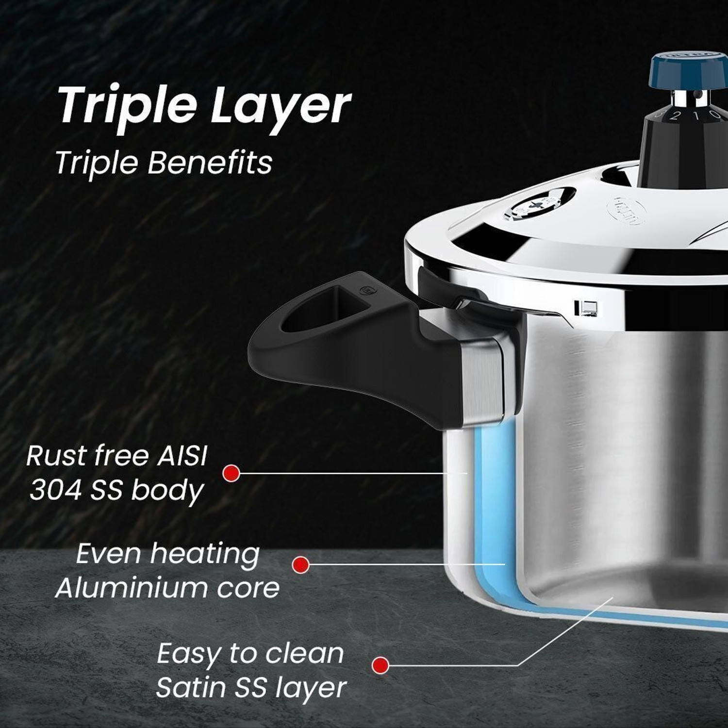Image of ULTRA Krono 4.5 L Outer Lid Induction Bottom Pressure Cooker