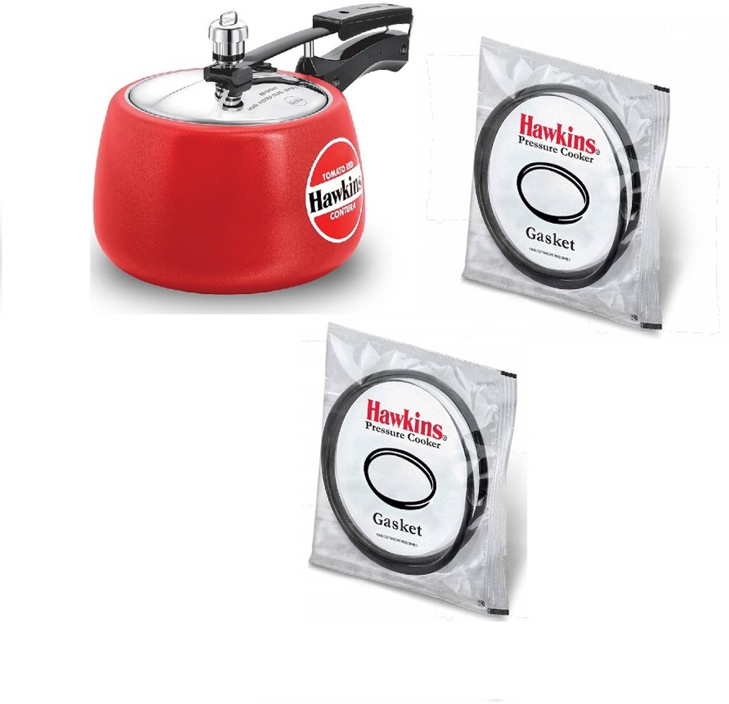 Hawkins Tamato Cooker 3L(CTR30)Wtih Extra 2 Gasket(2-3Litre) 3 L Inner Lid Pressure Cooker